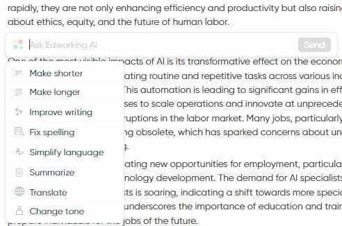Enhance your writing with AI