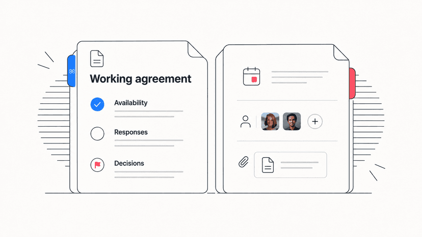 Remote Team Working Agreement Template with a Filled Example